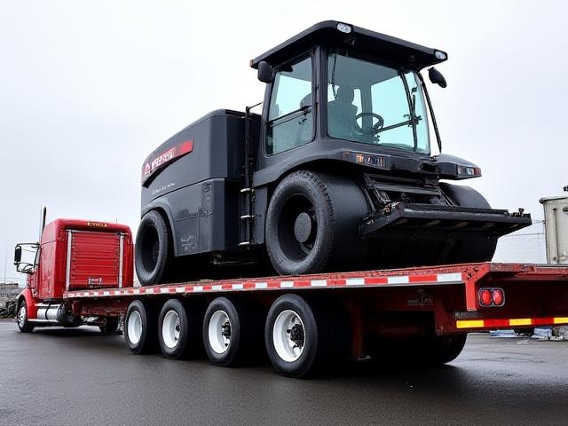 RGN lowboy trailer for heavy machinery